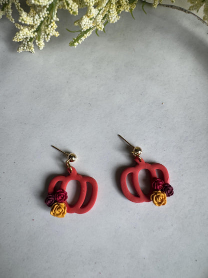 Handmade Polymer Clay Earrings | Fall Jewelry | Halloween Accessories | Pumpkin Dangles