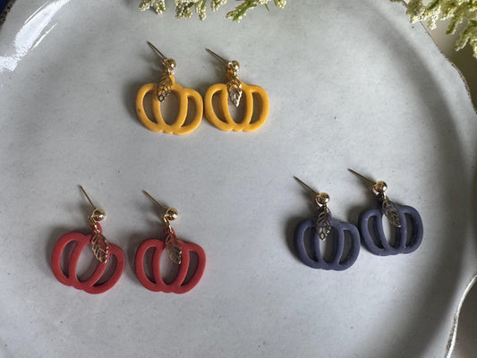 Handmade Polymer Clay Earrings | Fall Jewelry | Halloween Accessories | Pumpkin Dangles