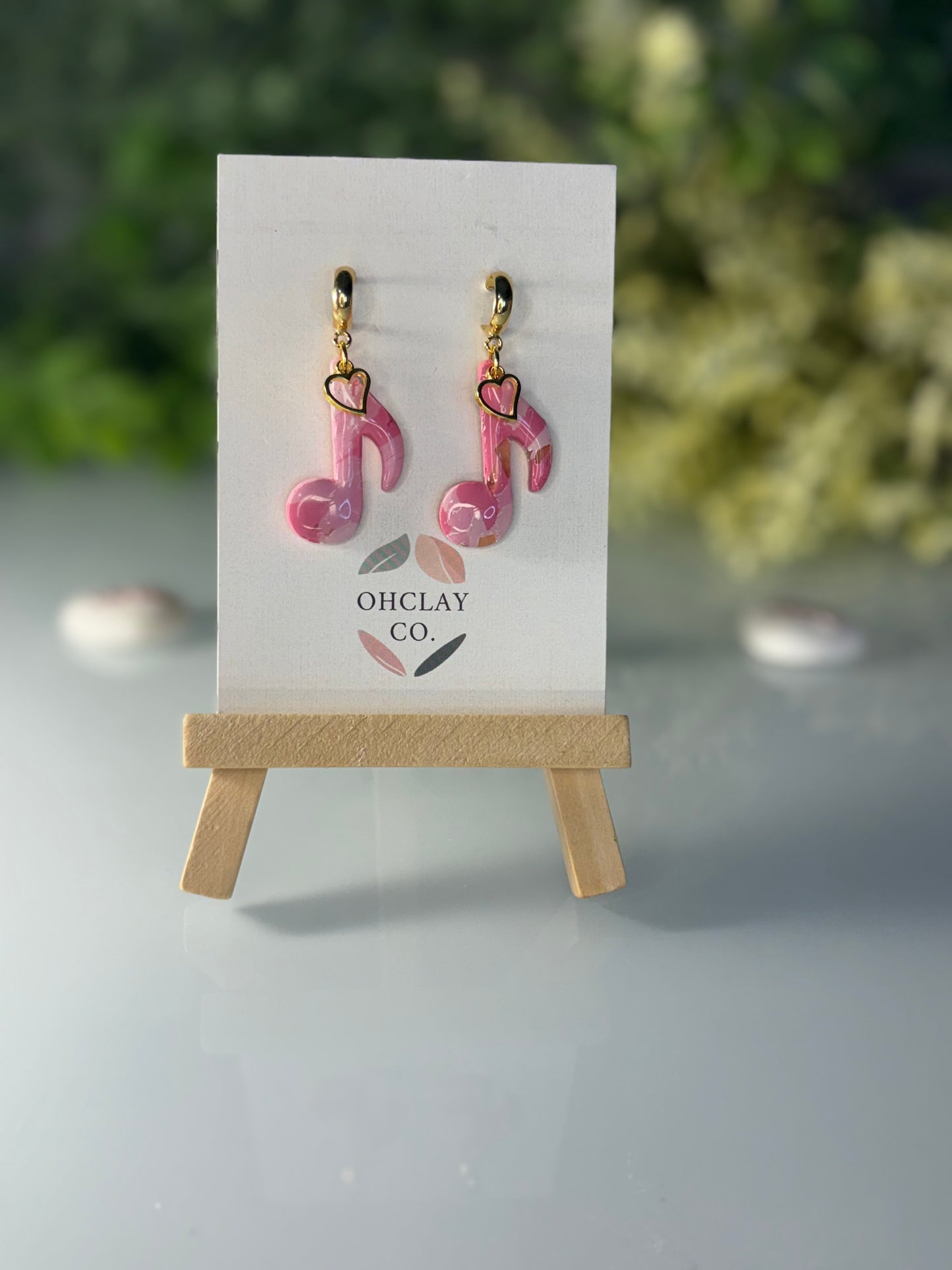 Pink Stone Love Note Dangles