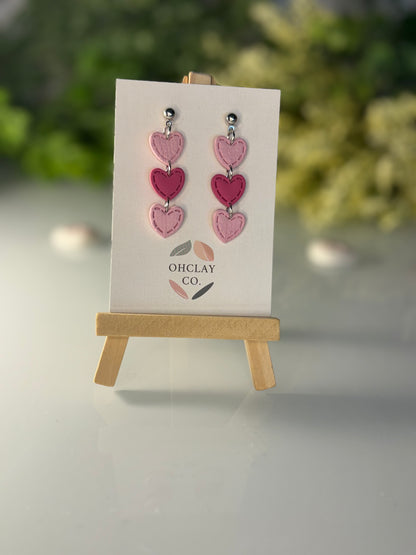 3 heart Dangles