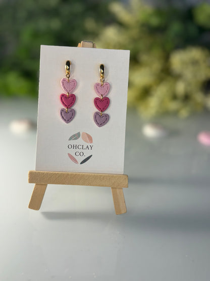 3 heart Dangles