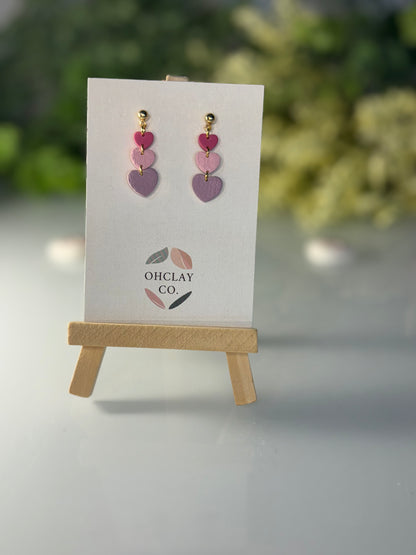 3 heart Dangles