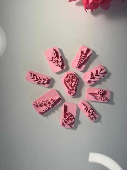 Botanical Plant Stamps- Set of 9