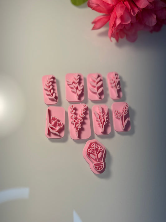 Botanical Plant Stamps- Set of 9