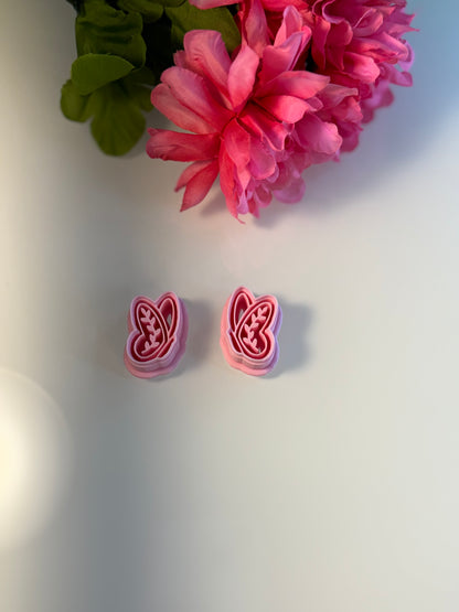 Butterfly with Botanical Imprint Mirror Set