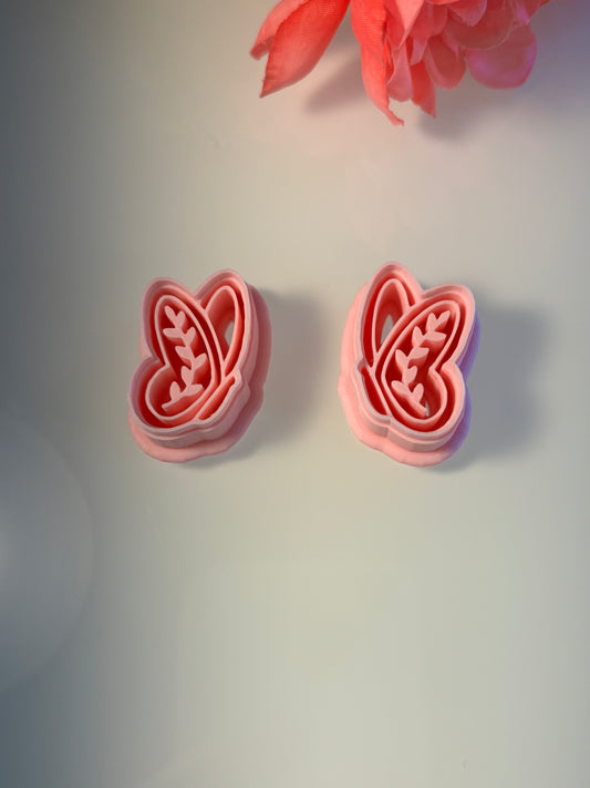 Butterfly with Botanical Imprint Mirror Set