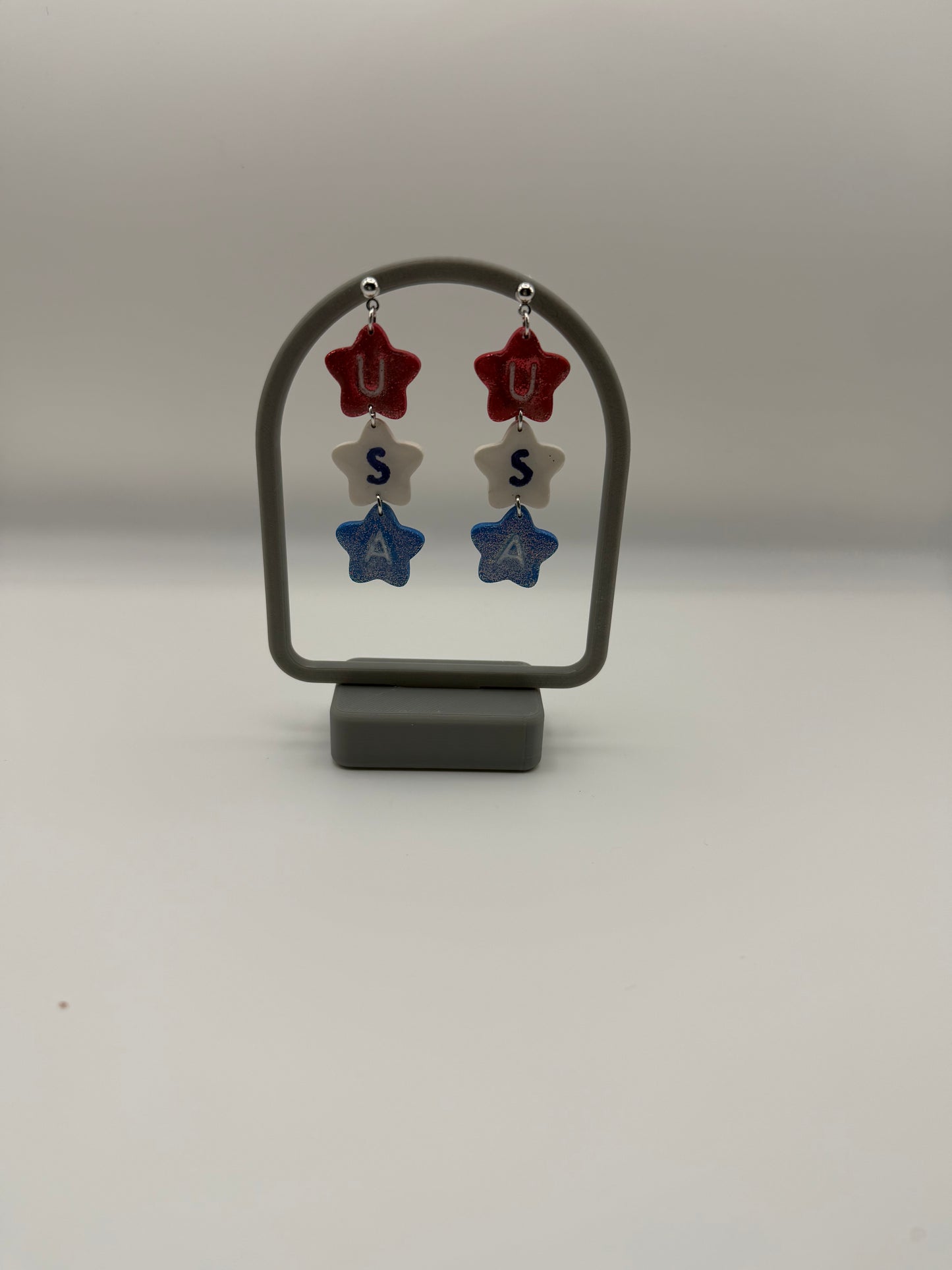 USA star Red, White, and Blue Dangles