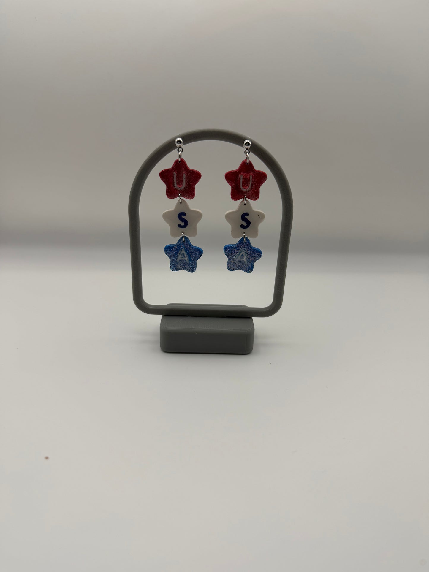 USA star Red, White, and Blue Dangles