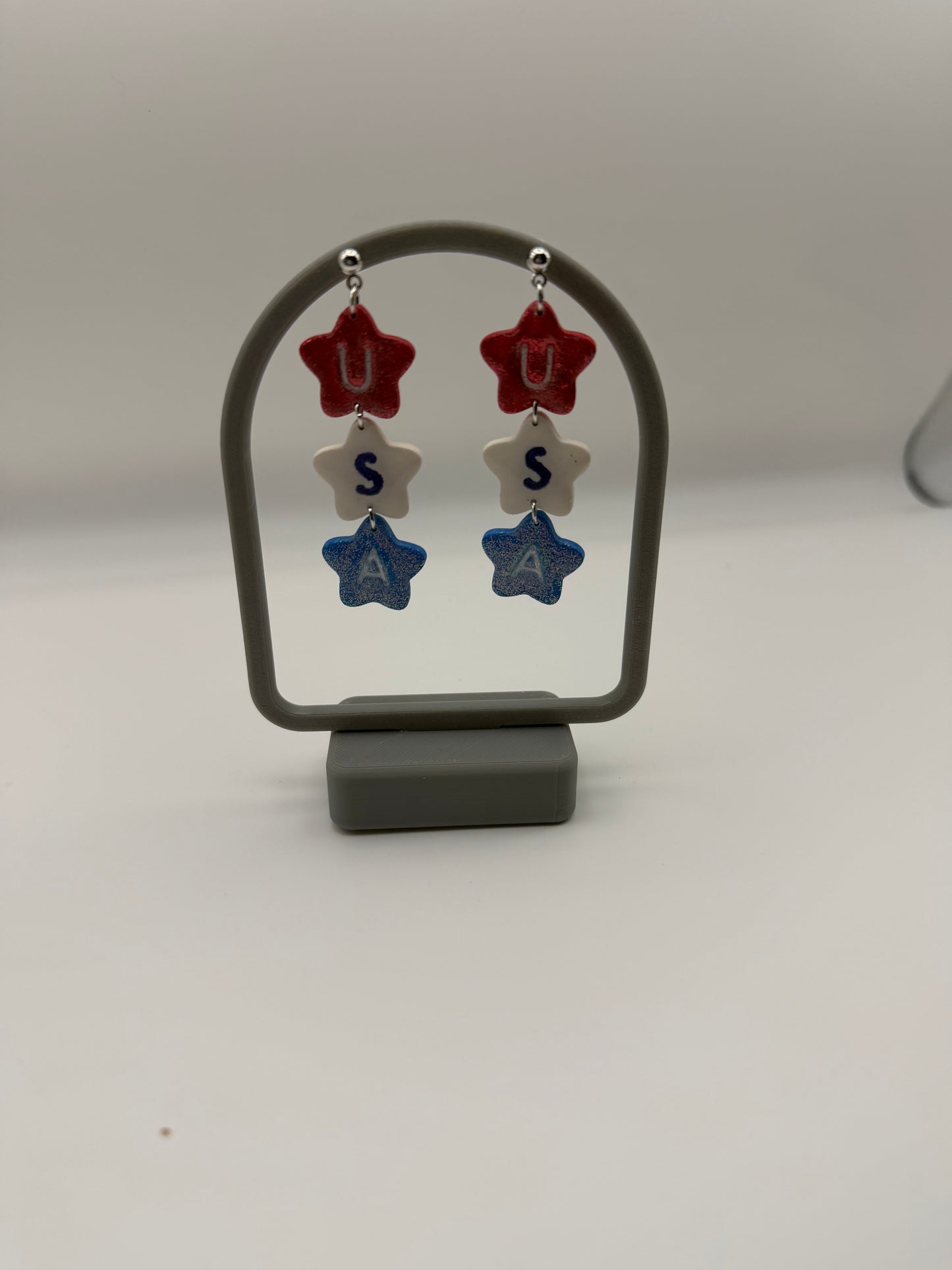 USA star Red, White, and Blue Dangles