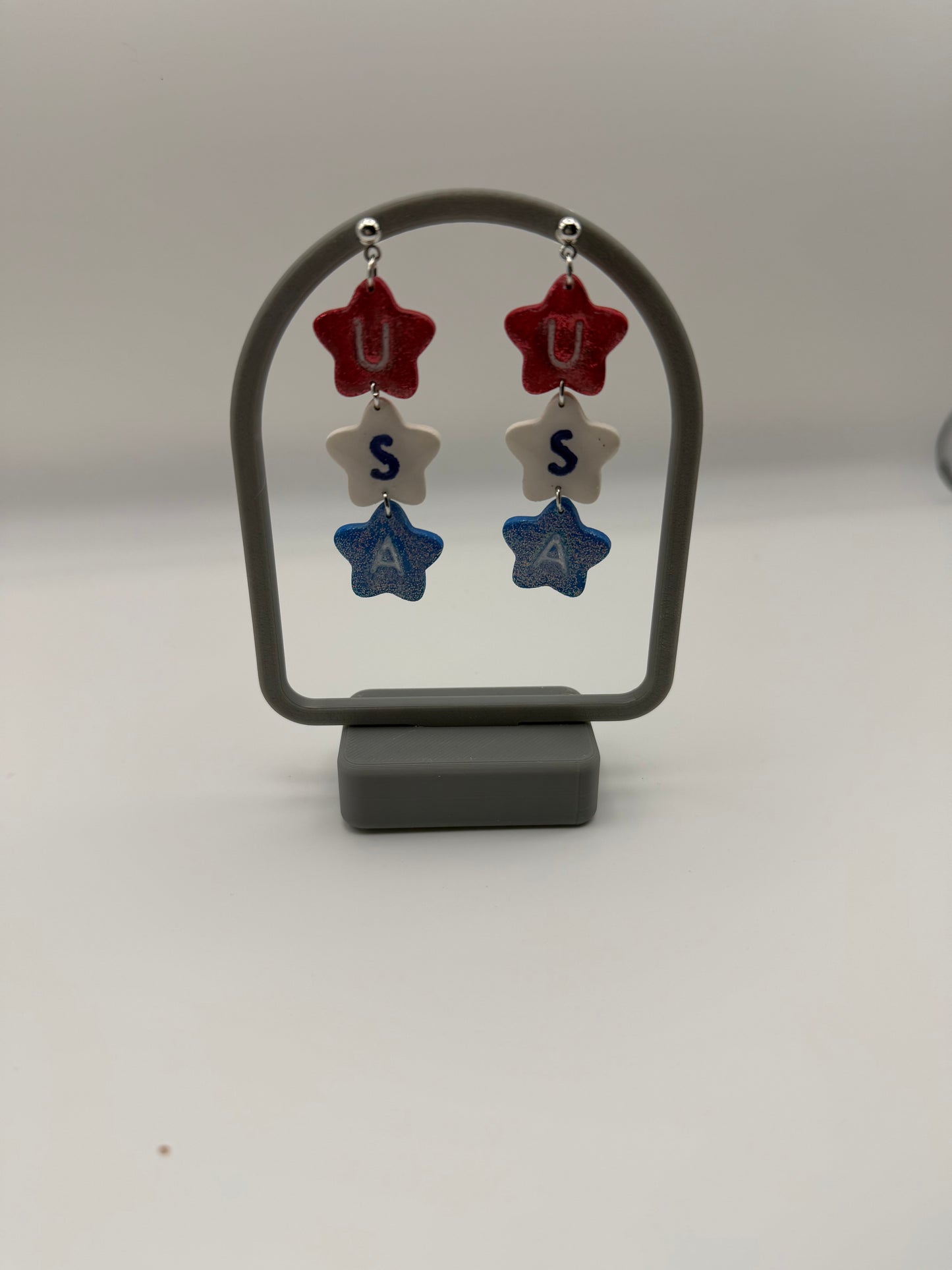 USA star Red, White, and Blue Dangles