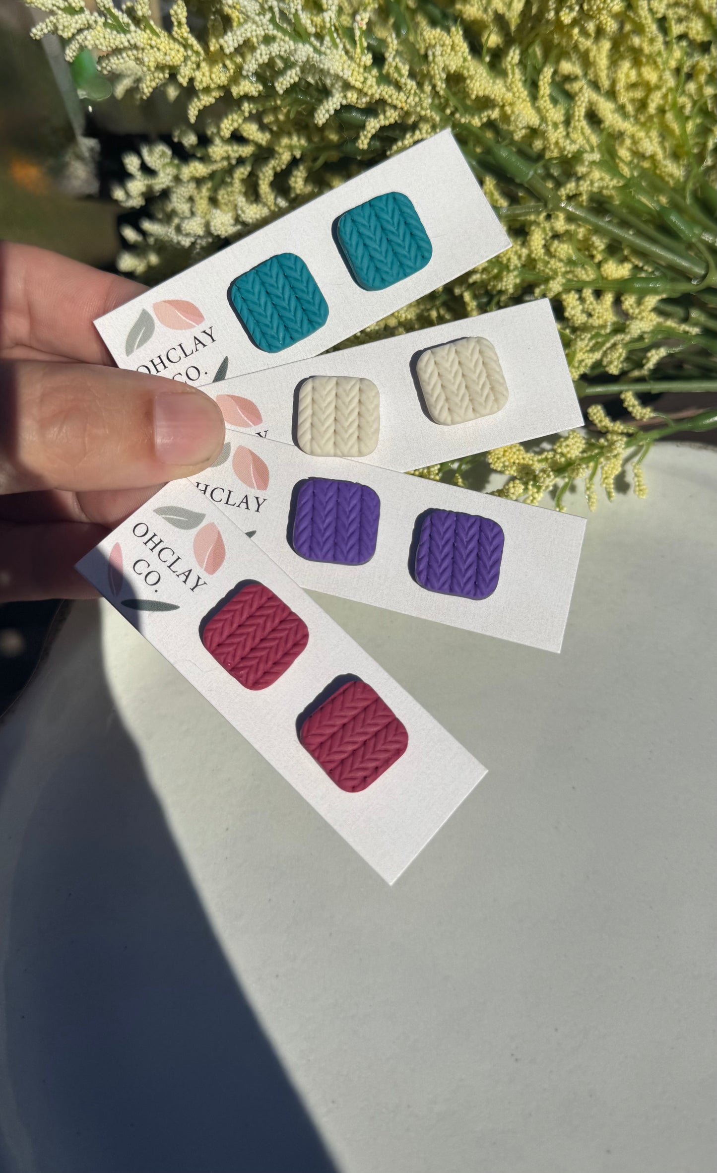 Sweater Collection Square Studs