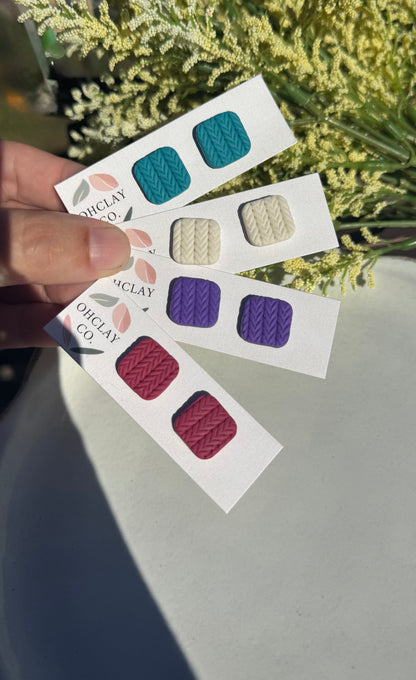 Sweater Collection Square Studs