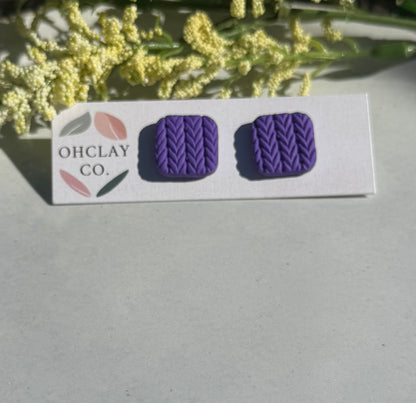 Sweater Collection Square Studs