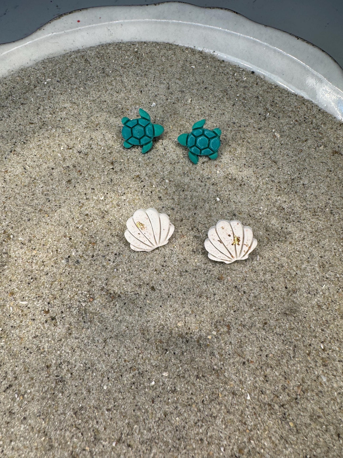 Ocean Beach Polymer Clay Studs