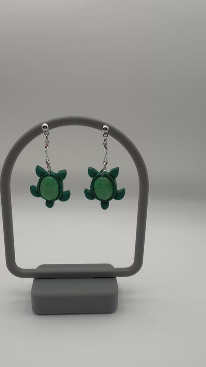 Agate Turtle Dangles